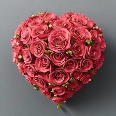 heart-shaped bouquet of roses. Generative AI