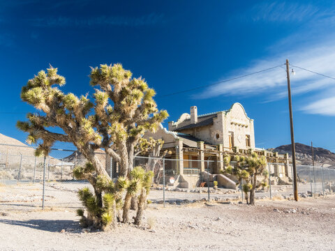 Abandoned Train Depot in Rhyolite, a ghost town in Nye County, near Death Valley National Park, Nevada, United States of America, North America