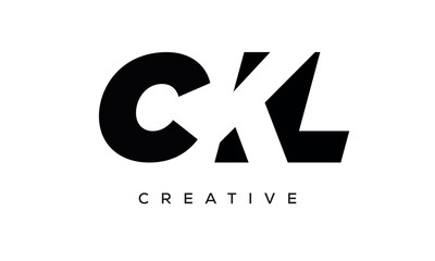 CKL letters negative space logo design. creative typography monogram vector