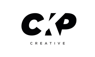 CKP letters negative space logo design. creative typography monogram vector