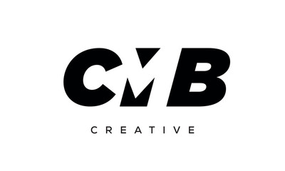 CMB letters negative space logo design. creative typography monogram vector