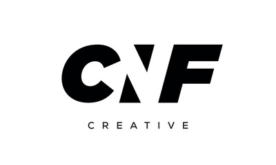 CNF letters negative space logo design. creative typography monogram vector