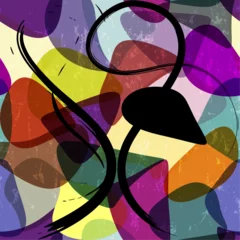 Türaufkleber seamless abstract colorful background composition, illustration with lines, waves, elements, paint strokes and splashes © Kirsten Hinte