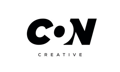 CON letters negative space logo design. creative typography monogram vector