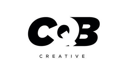 CQB letters negative space logo design. creative typography monogram vector