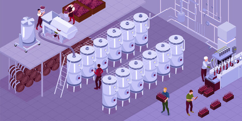 Isometric Wine Production Composition