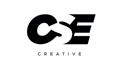 CSE letters negative space logo design. creative typography monogram vector