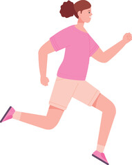 Female runner athlete. Sport training character side view