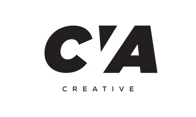 CVA letters negative space logo design. creative typography monogram vector