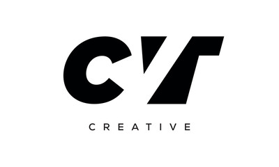 CVT letters negative space logo design. creative typography monogram vector