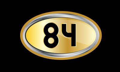 Number Gold Elips Elegant Silver Logo