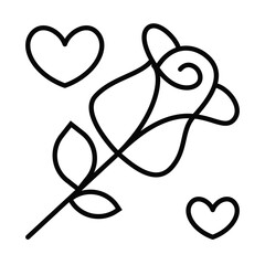 Rose love design vector icon
