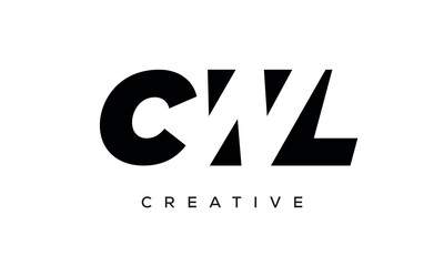 CWL letters negative space logo design. creative typography monogram vector