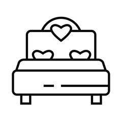 valentines day bed design vector icon