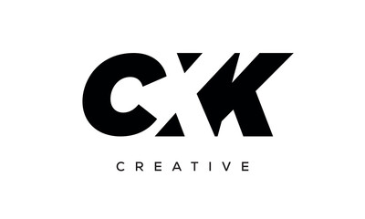 CXK letters negative space logo design. creative typography monogram vector