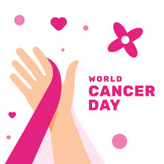 Obraz premium World Cancer Day Flat Illustration