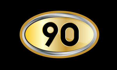 Number Gold Elips Elegant Silver Logo