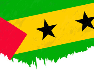 Grunge-style flag of Sao Tome and Principe.