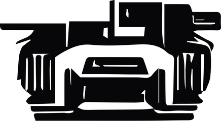 An abstract transparent cyberpunk shape design element. Shape vectorized from an ai generation.