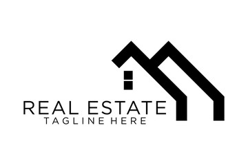 Real Estate logo, Builder logo, Roof Construction logo design template vector illustration