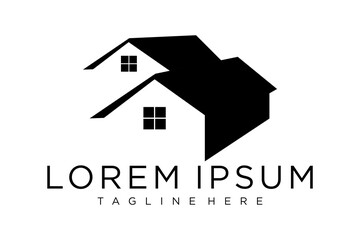 Real Estate logo, Builder logo, Roof Construction logo design template vector illustration