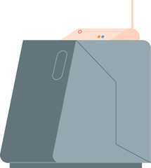 Computer case icon. Modern PC tower system with router