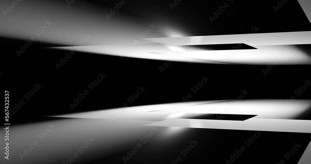 Wall mural 3d render with black and white abstract background