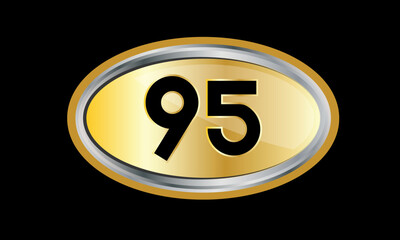 Number Gold Elips Elegant Silver Logo