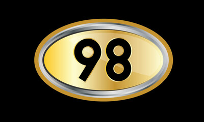 Number Gold Elips Elegant Silver Logo