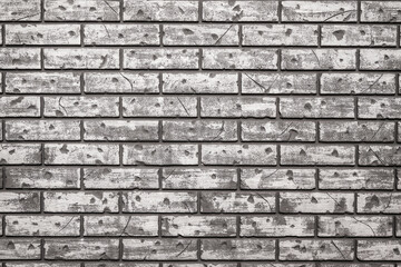 Black and white brick wall as background