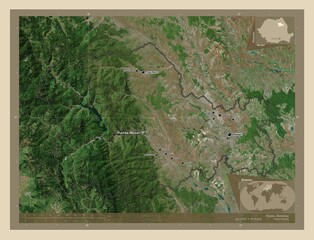 Neamt, Romania. High-res satellite. Labelled points of cities