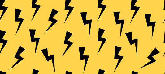 Lightning bolts seamless pattern. Thunder bolt , power electric flash. Vector illustration - obrazy, fototapety, plakaty