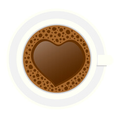 Cup of coffe with heart. Vector illustration.
PNG with transparent background.	