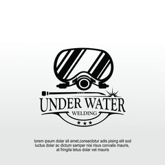 welding service underwater logo for industrial, course,training center or club 