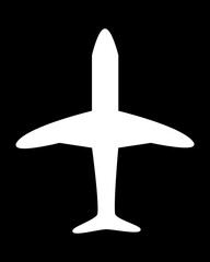 Simple airplane white icon