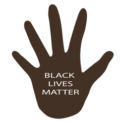 Vector illustration of a brown hand, black lives matter.