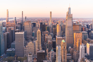 Fototapeta na wymiar New York city skyline at sunset 