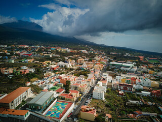 Aerial view of El Paso on the island of La Palma