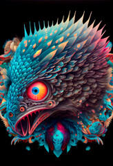 Obraz premium Generative AI abstract render of a surreal fantastic creature