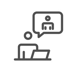 Teamwork and business management icon outline and linear vector.