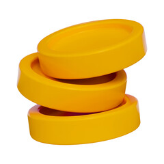 3D illustration game coins icon