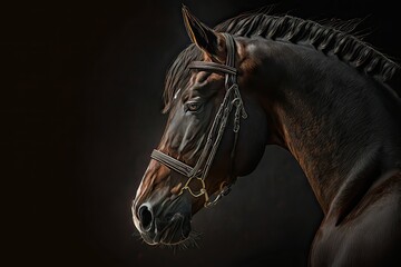 Fototapeta premium Capturing the Beauty of a Horse: A Horse Portrait Photoshoot. Photo AI