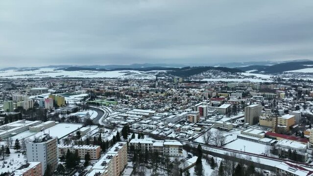 Aerial view of the historic town of Spisska Nova Ves in Slovakia