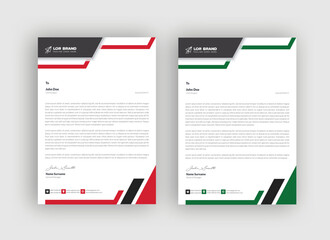  Letterhead Design Template, Modern corporate letterhead template design