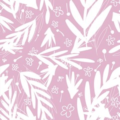seamless pattern with white flowers