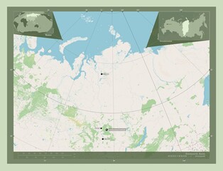 Krasnoyarsk, Russia. OSM. Labelled points of cities