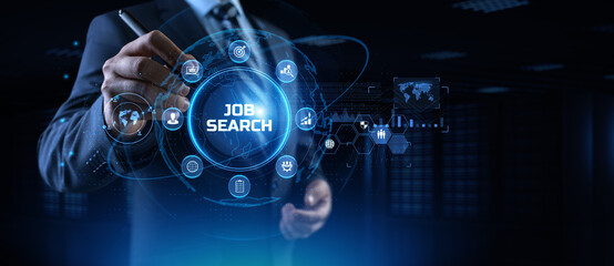 Job Search HR Human resources management concept on screen.
