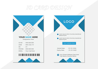 Creative and modern ID card design. stylish and clean ID card template. corporate ID card design.