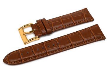 Leather watch strap