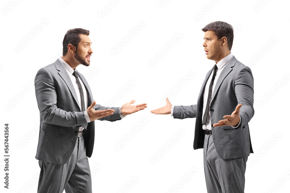 Poster two businessmen having an argument